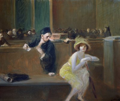 Tribunaalscène door Jean Louis Forain